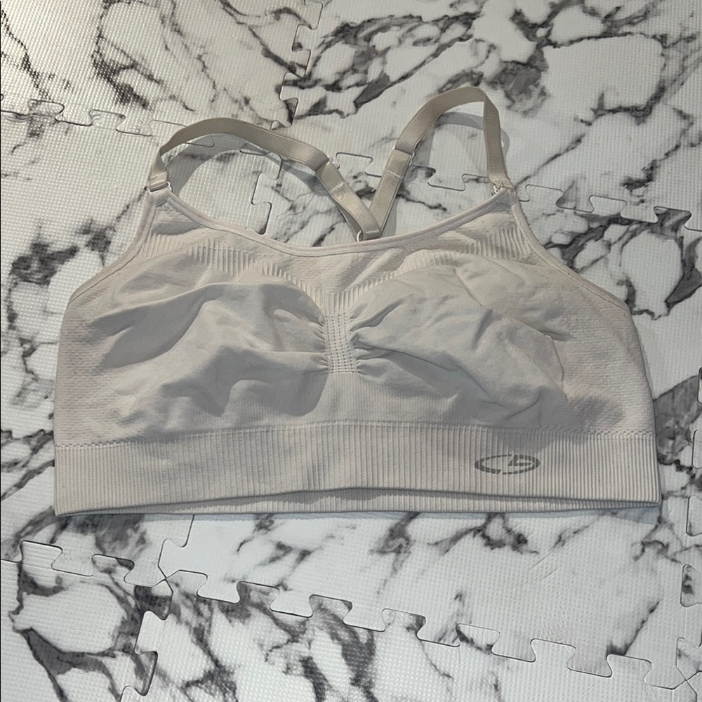 C9 Champion white/Cream Racerback Sports Bra Moisture-Wicking